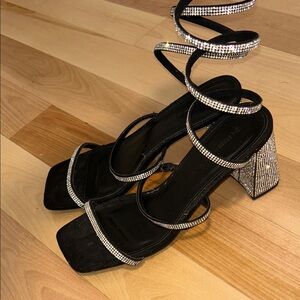 Streetwear Society Black Heels with Silver Accents